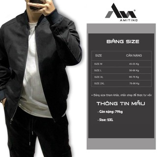 Áo khoác nam bomber da lộn Amintino áo khoác da lộn nam phom rộng
