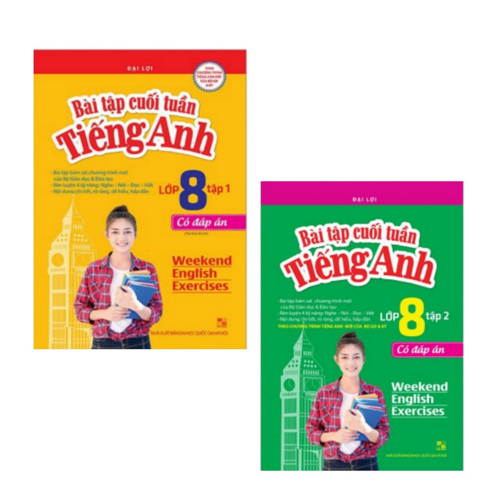 Sách - Bài tập cuối tuần tiếng Anh lớp 8 Tập 1 + 2 (có đáp án)