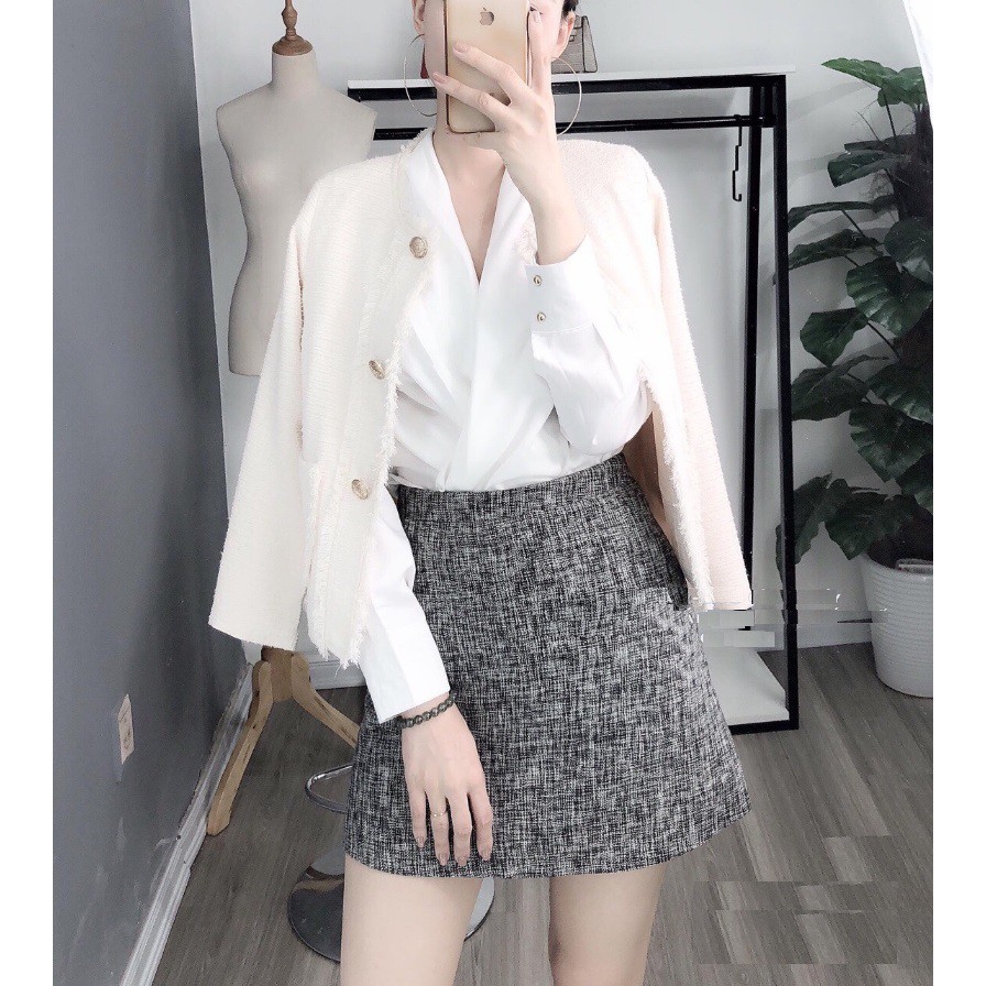 CHÂN VÁY DẠ KIM TUYẾN KINA SANG TRỌNG DUYÊN DÁNG