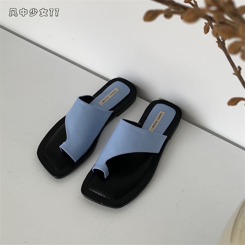 DAPAI SHOW Sandal dép đế lười xỏ ngón bằng da đi trong nhà hoặc đi chơi