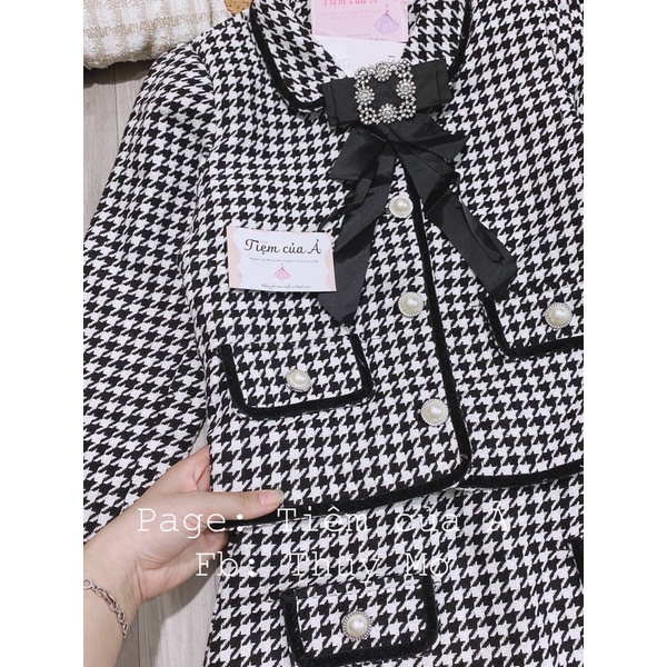 Sét dạ tiểu thư cao cấp tặng kèm nơ cài cổ full 3 màu kèm ảnh thật _Tiệm của Ả | BigBuy360 - bigbuy360.vn