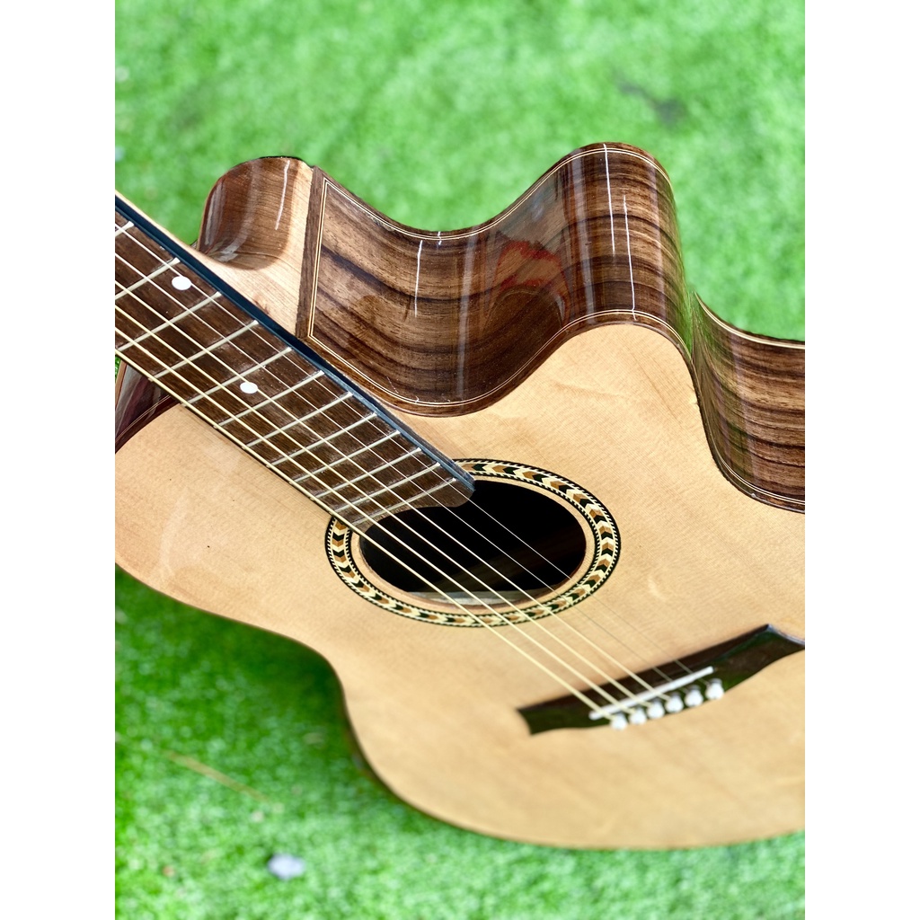 Đàn Guitar Acoustic Gỗ Cẩm Ấn Có Vát Bavel Lắp Khóa Derjung Chính hãng ST-F45