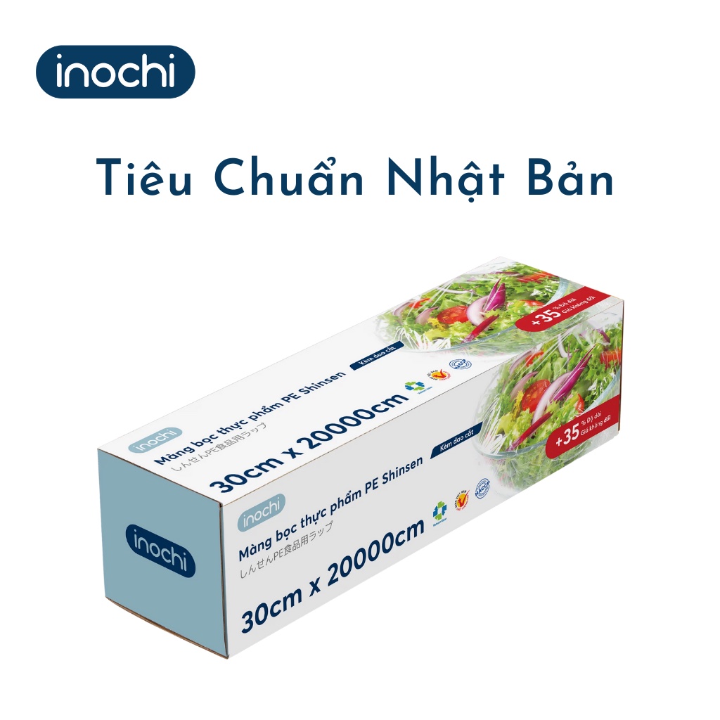 Màng Bọc Thực Phẩm PE Shinsen INOCHI Chất Liệu An Toàn Sức Khỏe, Dẻo Dai, Co Giãn Tốt, Khó Rách