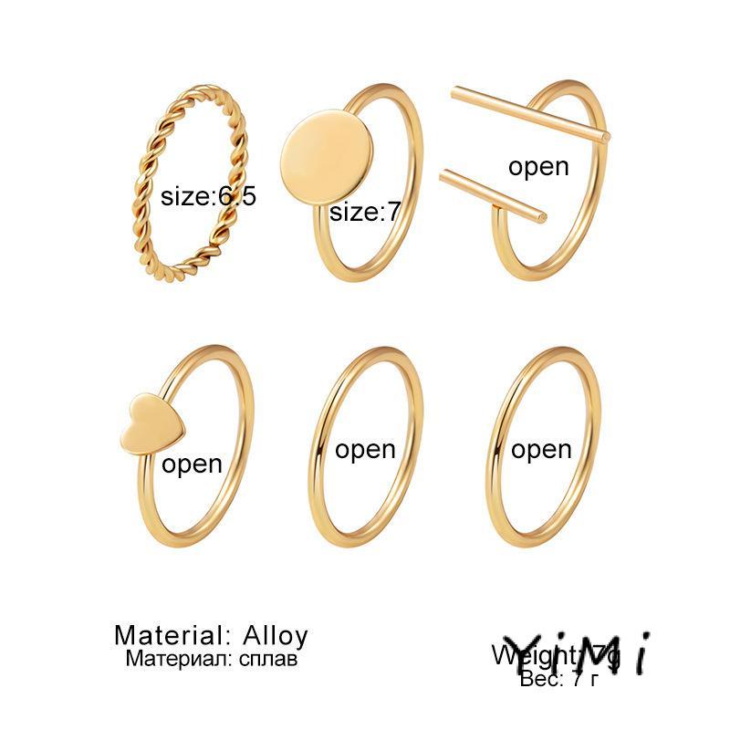 Set 6 Nhẫn Đeo Khớp Ngón Tay Phong Cách Vintage