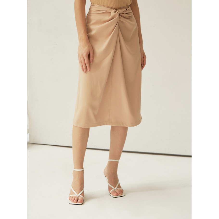 [Mã WABRNOV2 giảm 10% đơn 250K] COCO SIN - Chân Váy Midi Nâu Xoắn Nơ | BigBuy360 - bigbuy360.vn