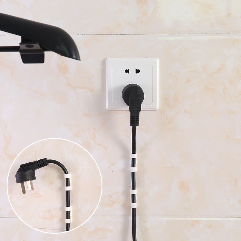 Nẹp Cố Định Dây Điện Kẹp Giữ Cáp Sạc Nẹp Dây Điện Chống Rối Dán Tường [ VỈ 20C KEO DÁN 3M MỚI ]