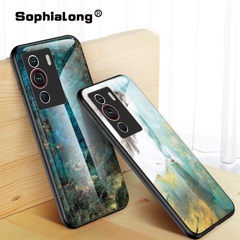 Ốp Điện Thoại Kính Cường Lực Cứng Họa Tiết Đá Hoa Cương Nhiều Màu Chống Trầy Cho ZTE Nubia Z40 Pro Nubia Play Z18 Z17 Z17S