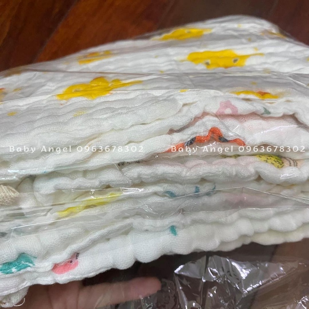 [𝑮𝑰𝑨́ 𝑹𝑬̉ 𝑵𝑯𝑨̂́𝑻] Khăn mặt sợi tre sơ sinh xô nhăn, 6 lớp dày, siêu mềm, siêu thấm hút