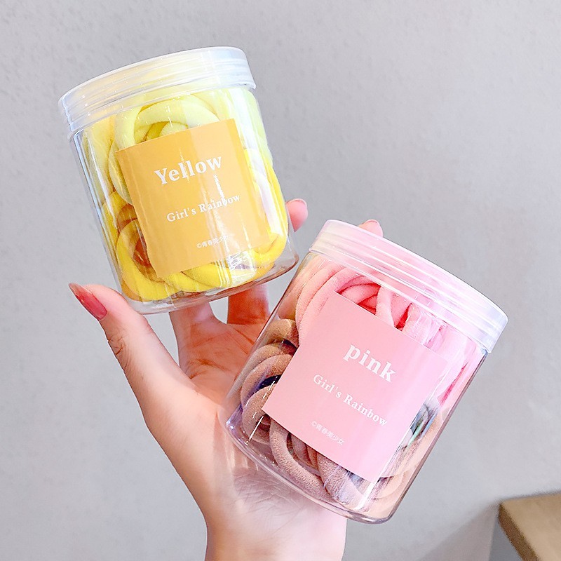 Bộ 50 Dây Thun Buộc Tóc Đầy Màu Sắc Tự Chọn Xinh Xắn Tiện Dụng