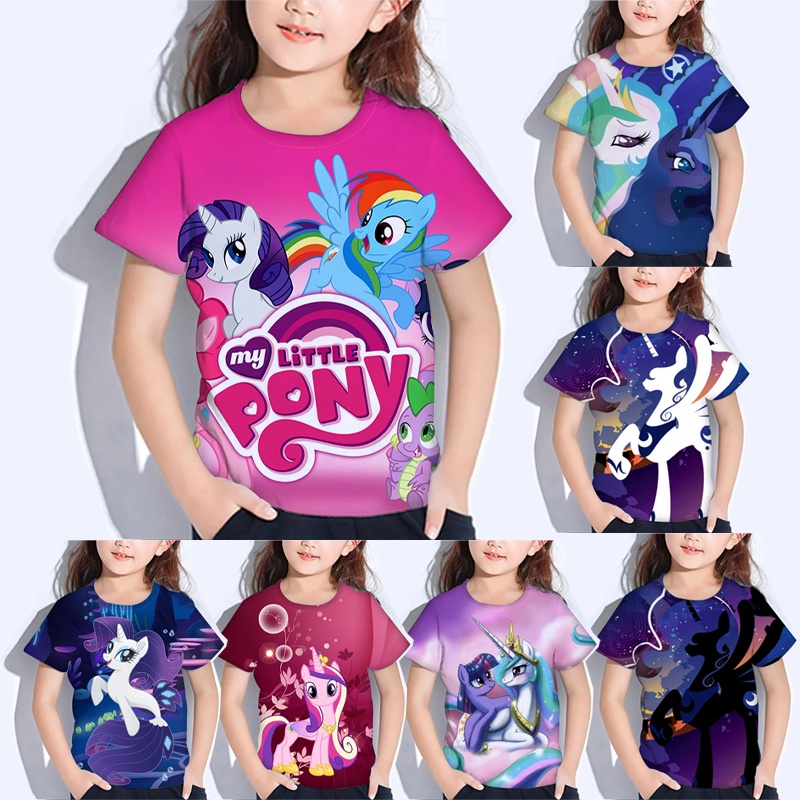 Áo Thun Tay Ngắn In Hình Ngựa Pony Thời Trang Cho Bé