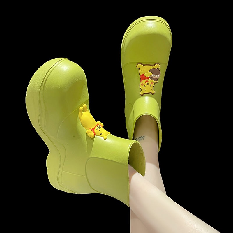 Ủng Đi Mưa Đế Dày Tăng Chiều Cao Chống Trượt Chống Thấm Nước Thời Trang Mùa Hè Dành Cho Nữ