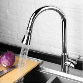 Vòi rửa bát nóng lạnh rút dây Bancoot BCR04B (Rút dây - Inox 304 bóng)