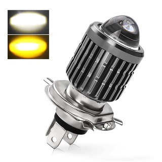 Đèn Led pha H4 gương cầu Mini Cos Vàng Pha Trắng gắn như ZIN ko chế mọi loại xe