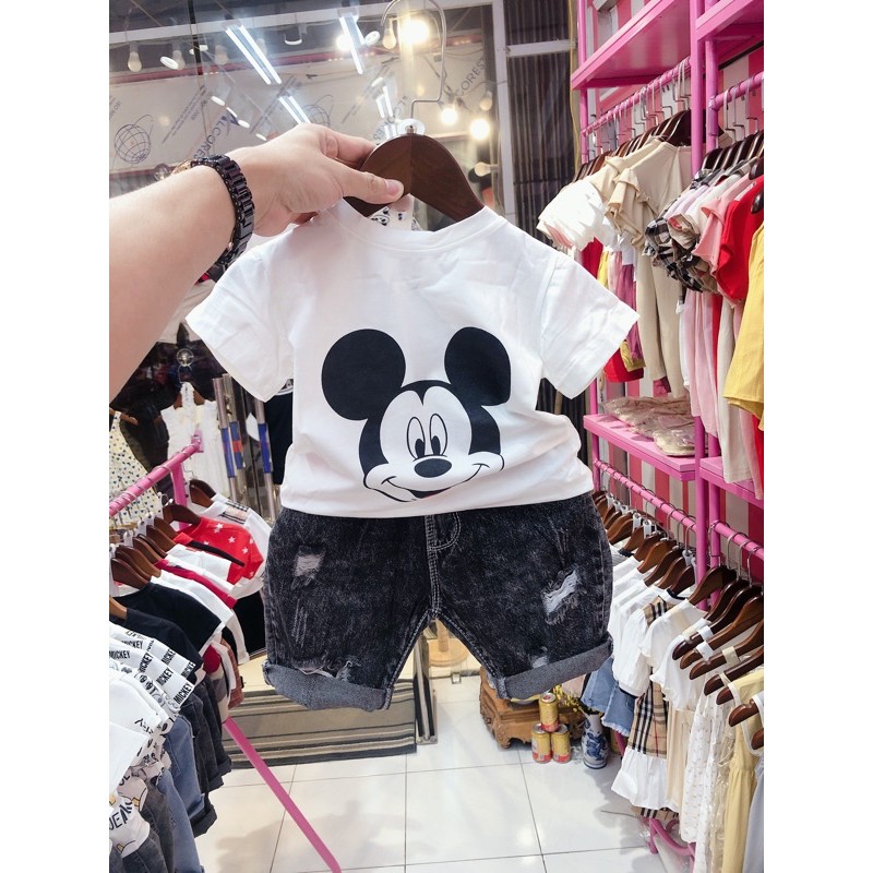 Quần áo trẻ em bộ bé trai - Sét bò mickey quảng châu