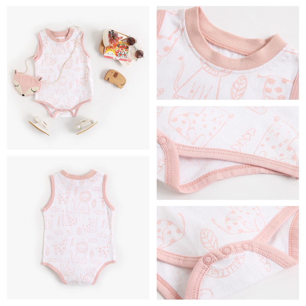 Bộ đồ liền thân Sanlutoz từ cotton in hoạt hình dễ thương cho bé