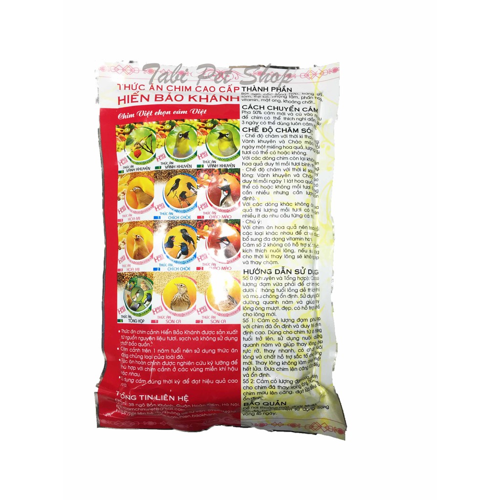 [Hiển Bảo Khánh] Thức Ăn Chim Hiển Bảo Khánh Tổng Hợp 200g (Số 0) - Hàng Cao Cấp Chất Lượng Cao