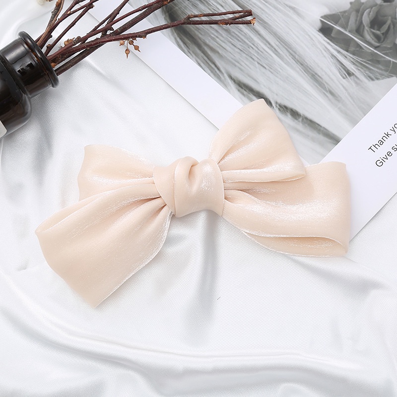 Kẹp Tóc Hình Nơ Cỡ Lớn Đính Ngọc Trai Giả Dễ Thương Cho Nữ