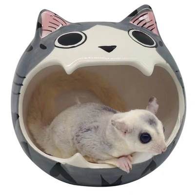 Vật nuôi nhỏ mùa hè mát Miệng Lớn Đầu Mèo Gốm Ổ Chuột Hamster Totoro HEDGEHOG sóc túi mật ong tản nhiệt gốm tổ