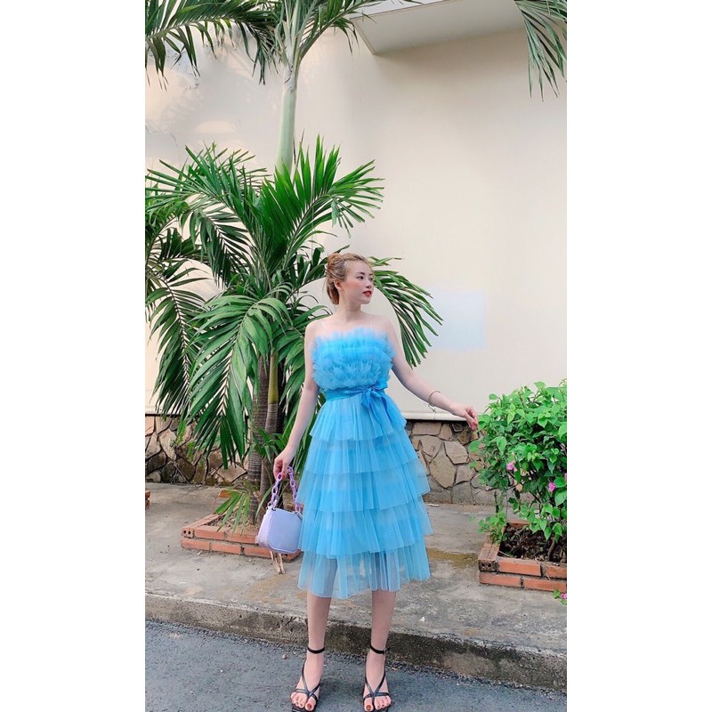 (HÌNH THẬT) ĐẦM LƯỚI 5 TẦNG DỰ TIỆC 6 MÀU | BigBuy360 - bigbuy360.vn