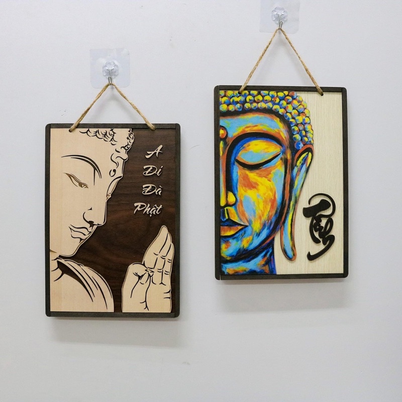 Bảng gỗ decor Phật pháp thư pháp trang trí nhà cửa gia đình và làm quà tặng
