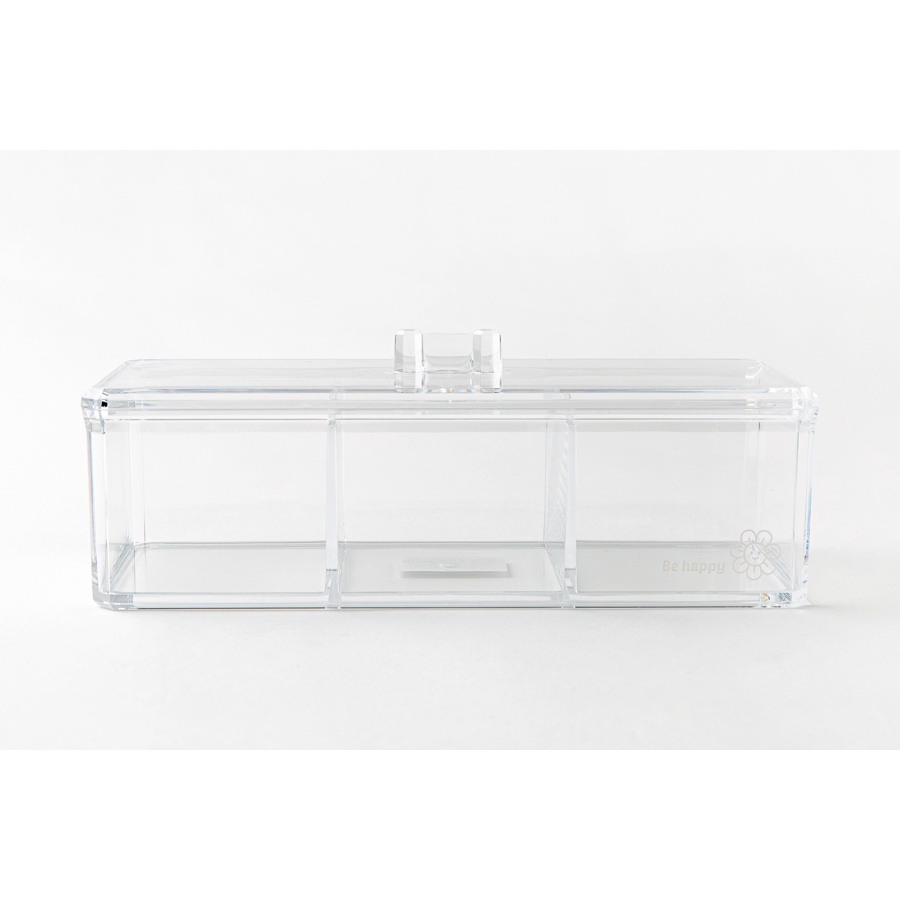 Hộp Đựng Mỹ Phẩm ARTBOX Hàn Quốc 3 Ngăn Hình Chữ Nhật Màu Trong Suốt Tiện Lợi Hợp Vệ Sinh