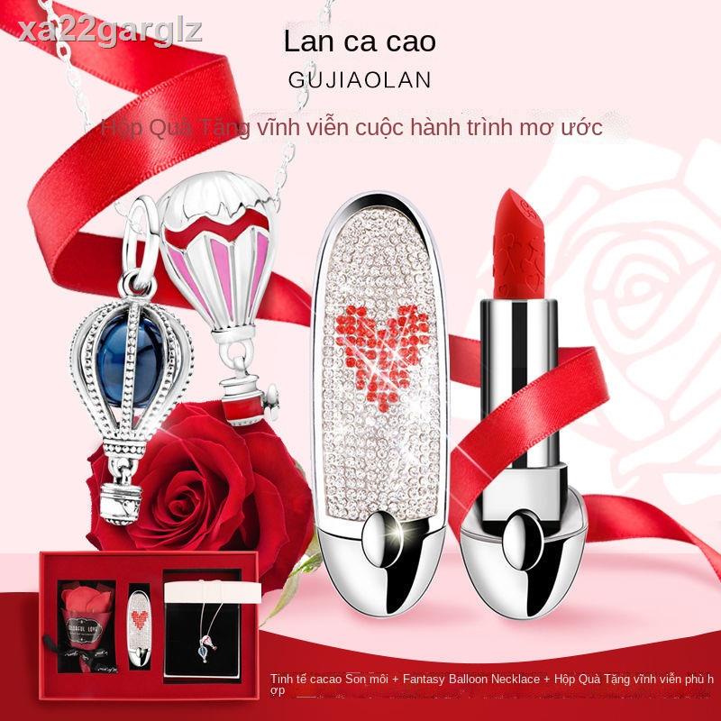 [ Siêu Tiết kiệm]❀Son môi Guerlain Cocoa chính hãng Diamond Peach Heart Case 24 Positive Red Matte Lipstick Tanabata Val