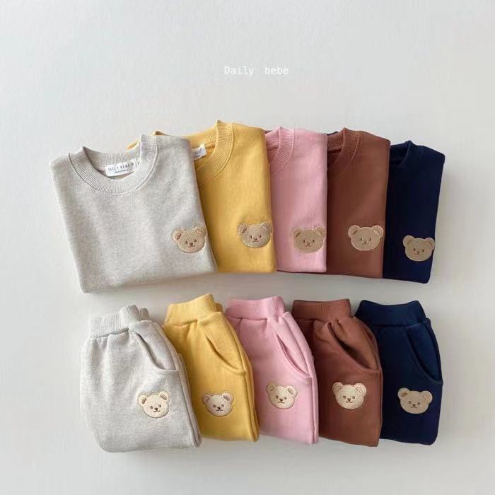 Set Đồ Thể Thao Gồm Áo Sweater Cổ Tròn Và Quần Dài In Hình Gấu Phong Cách Nhật Hàn Thời Trang Mùa Thu Cho Bé Sơ Sinh 21 Tuổi