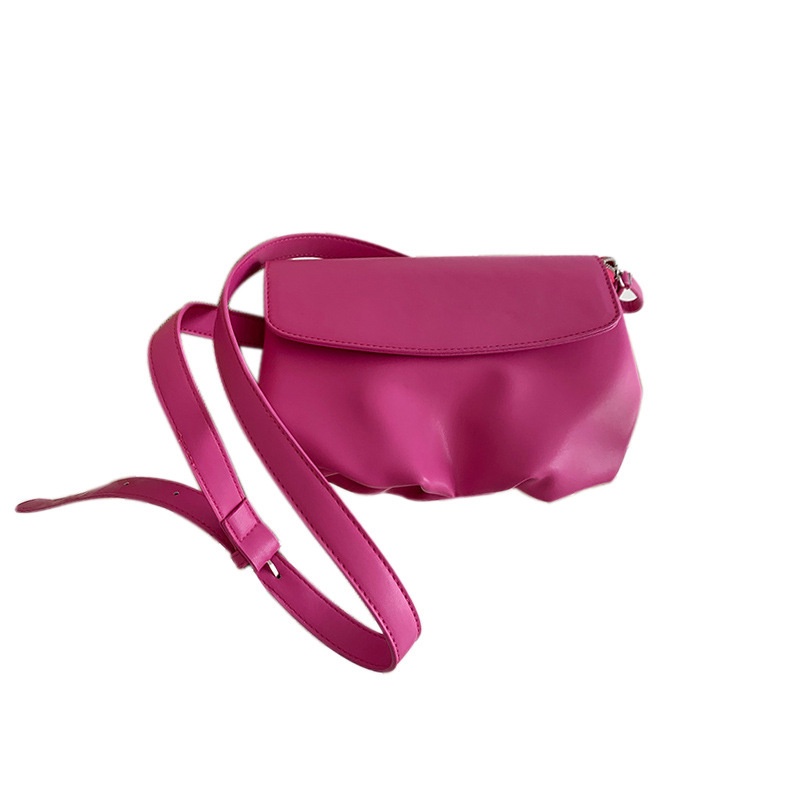 Túi đeo chéo vai da PU mềm màu sáng thời trang mới cho nữ