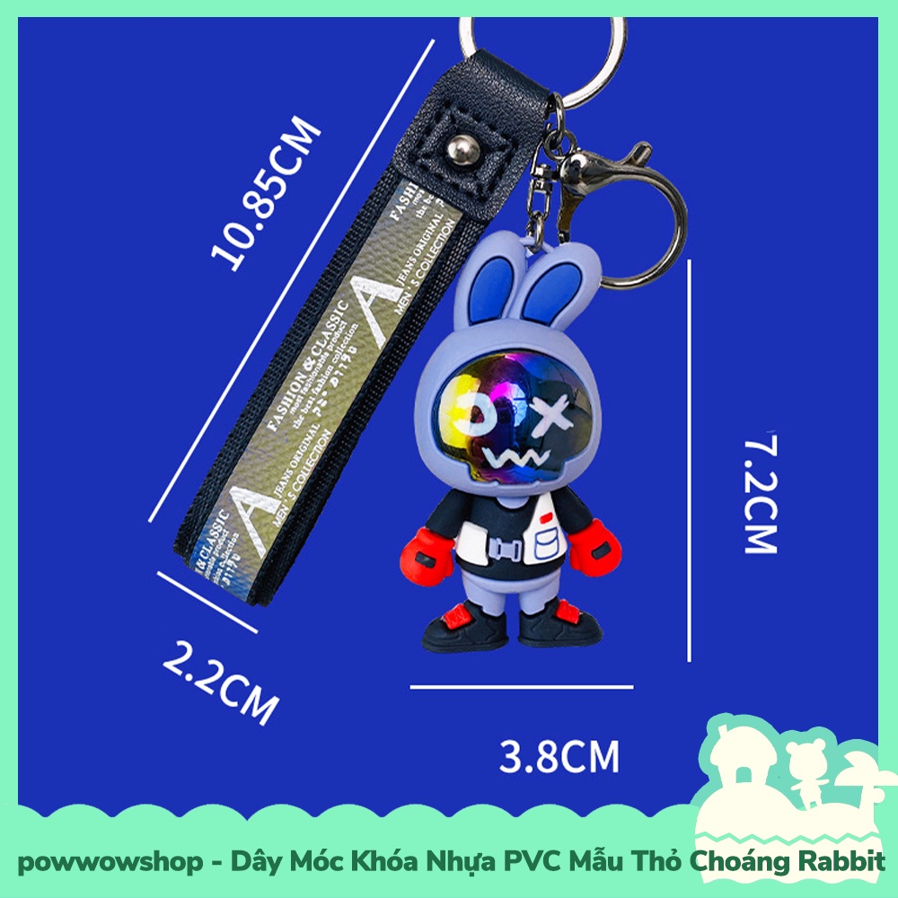 [Sẵn VN - Hỏa Tốc] Dây Móc Khóa Nhựa PVC + Kim Loại Mẫu Thỏ Choáng Rabbit Dizzy