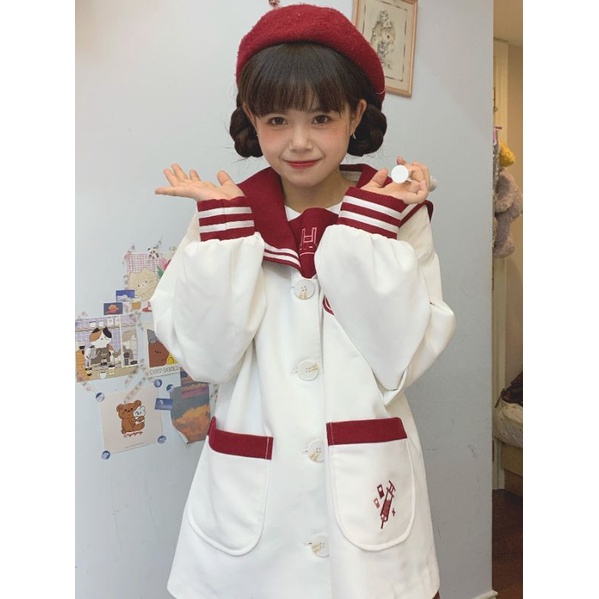 [sankousan] Áo khoác đồng phục JK thỏ thiêu kiểu y tá phong cách Mori hàng brand | BigBuy360 - bigbuy360.vn