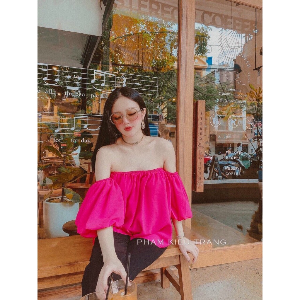 Áo voan trễ vai rớt tay bánh bèo TTSA0829