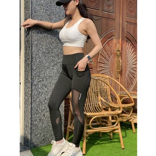Quần dài phối lưới 5 màu trẻ trung(đồ tập gym-yoga nữ)