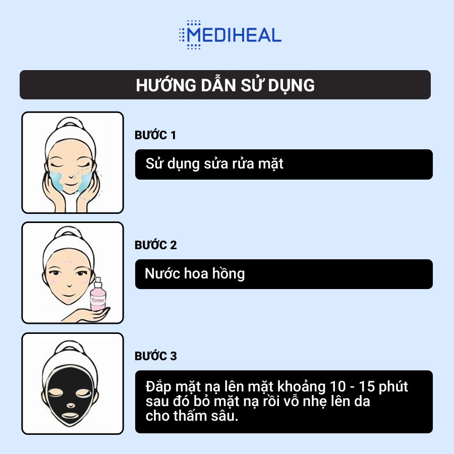 Mặt Nạ Than Hoạt Tính Loại Bỏ Bã Nhờn, Giảm Mụn Đầu Đen, Mụn Cám Mediheal Aqua Black Solution Mask 23ml [K113]