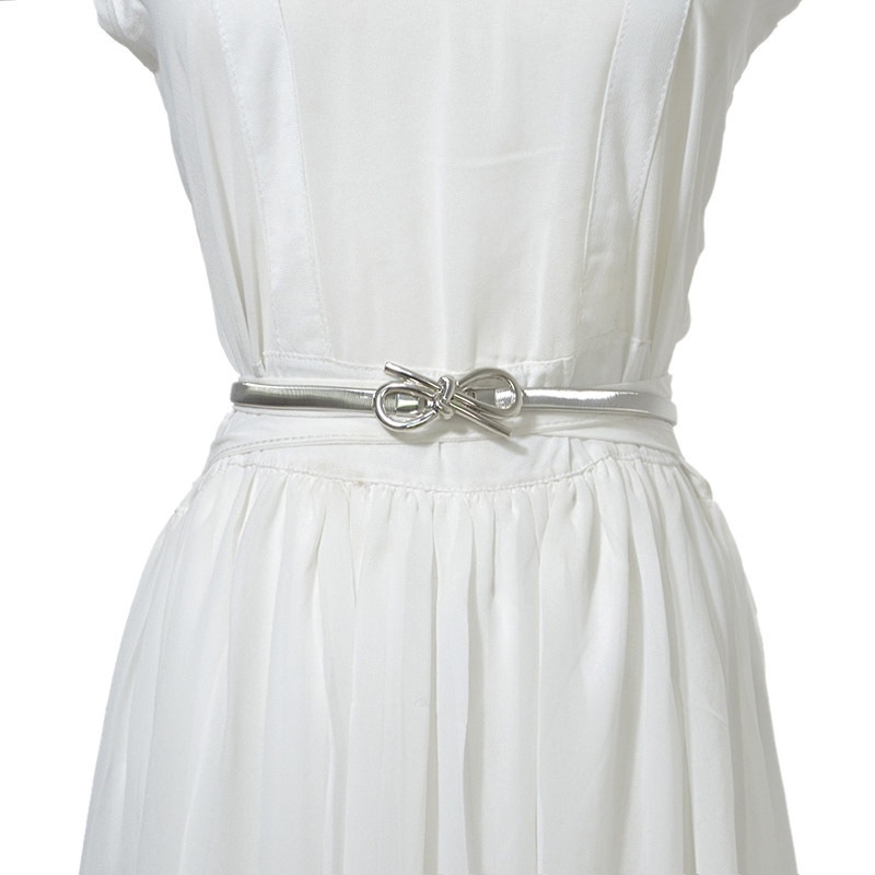 Thắt Lưng Co Giãn Phối Khóa Kim Loại Hình Nơ Thời Trang