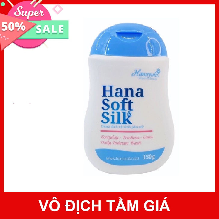 Dung dịch vệ sinh phụ nữ Hana Soft Silk, vệ sinh phụ nữ hana chuẩn chính hãng