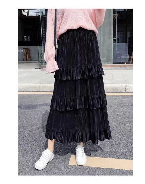 Chân váy bóng dáng dài 3 tầng | BigBuy360 - bigbuy360.vn