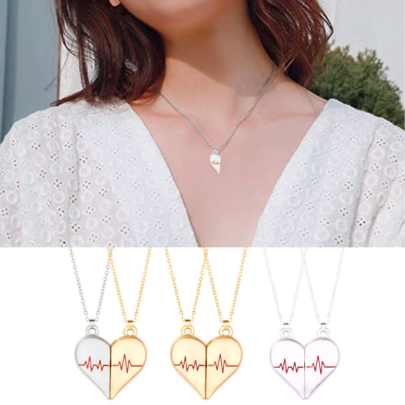Set 2 Vòng cổ Tình Bạn Mặt Hình Trái Tim