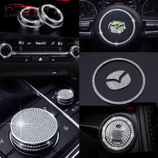 Ốp nội thất đính đá đẹp mắt cho xe Mazda 3 All new 2020 sang trọng đẳng cấp mazda CX4 CX5 CX9 mazda3 mazda6