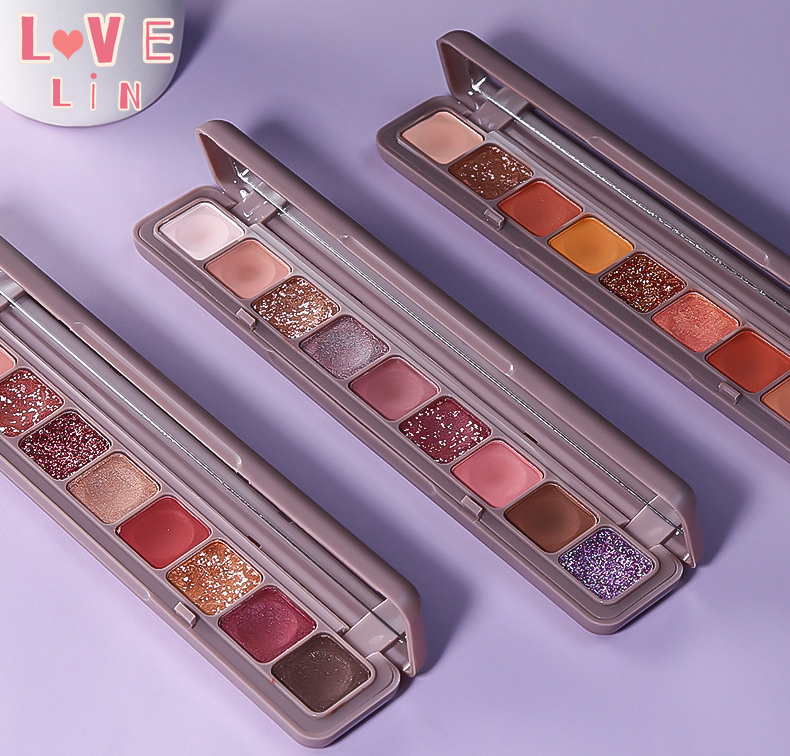 [Hàng mới về] Bảng phấn mắt chín màu lấp lánh chống thấm nước lâu trôi cao cấp