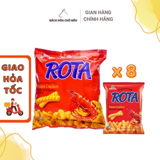 Túi 8 gói snack tôm giòn malaysia rota prawn crackers cực ngon 112g