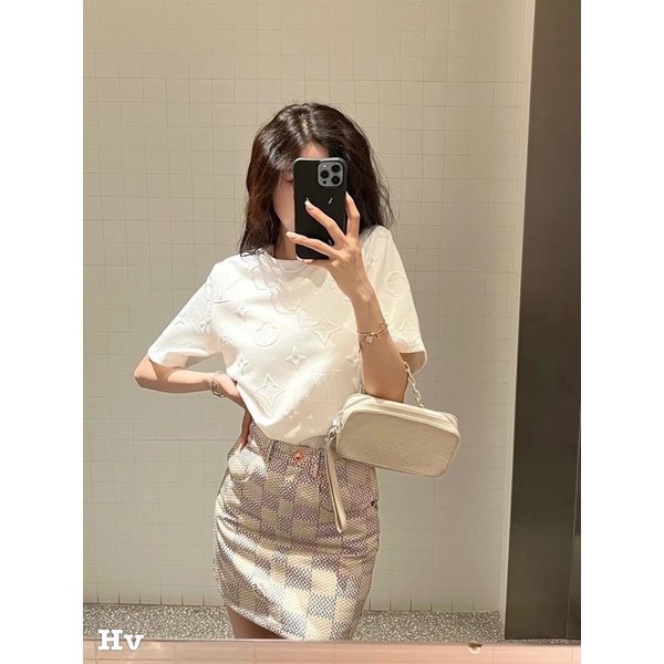 Set áo + chân váy LV hàng quảng châu cao cấp