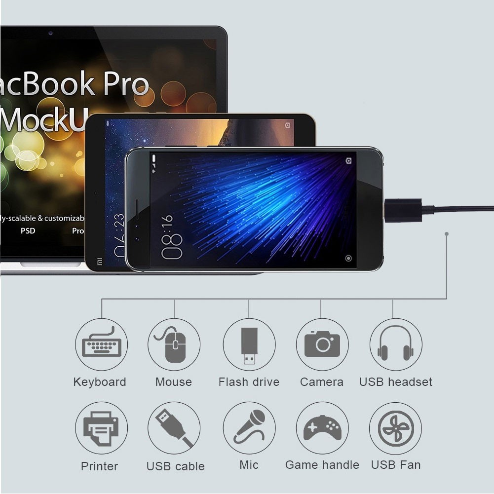 Dây cáp OTG cổng Type C chất lượng cao chuyên dùng cho laptop | BigBuy360 - bigbuy360.vn