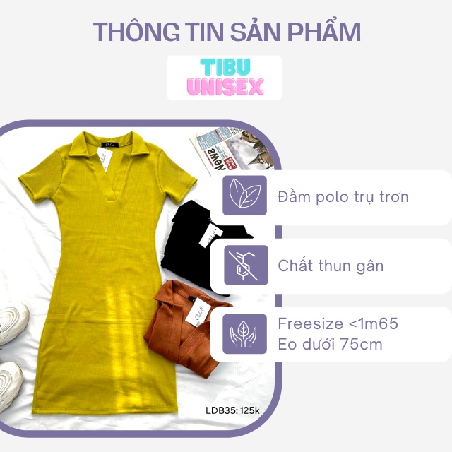 Váy Polo Nữ Trụ Trơn TIBU, Đầm Công Sở Trẻ Trung Thun Suông Ôm Body Thiết Kế Cao Cấp Đi Chơi Dự Tiệc Cưới Đẹp Sang Trọng