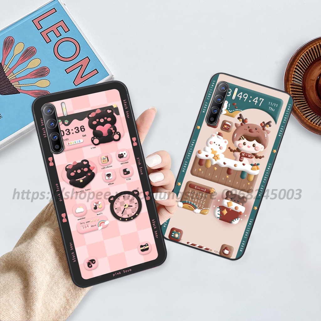 Ốp Oppo ReNo 3 / A91 / ReNo 3 Pro in hình 3D gấu,thỏ cute dễ thương