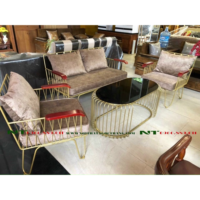 Bàn ghế sofa khung sắt