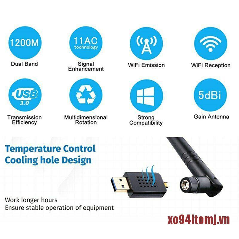 Usb Wifi Xmj 1200mbps 2.4g / 5g Antenna 802.11 | BigBuy360 - bigbuy360.vn