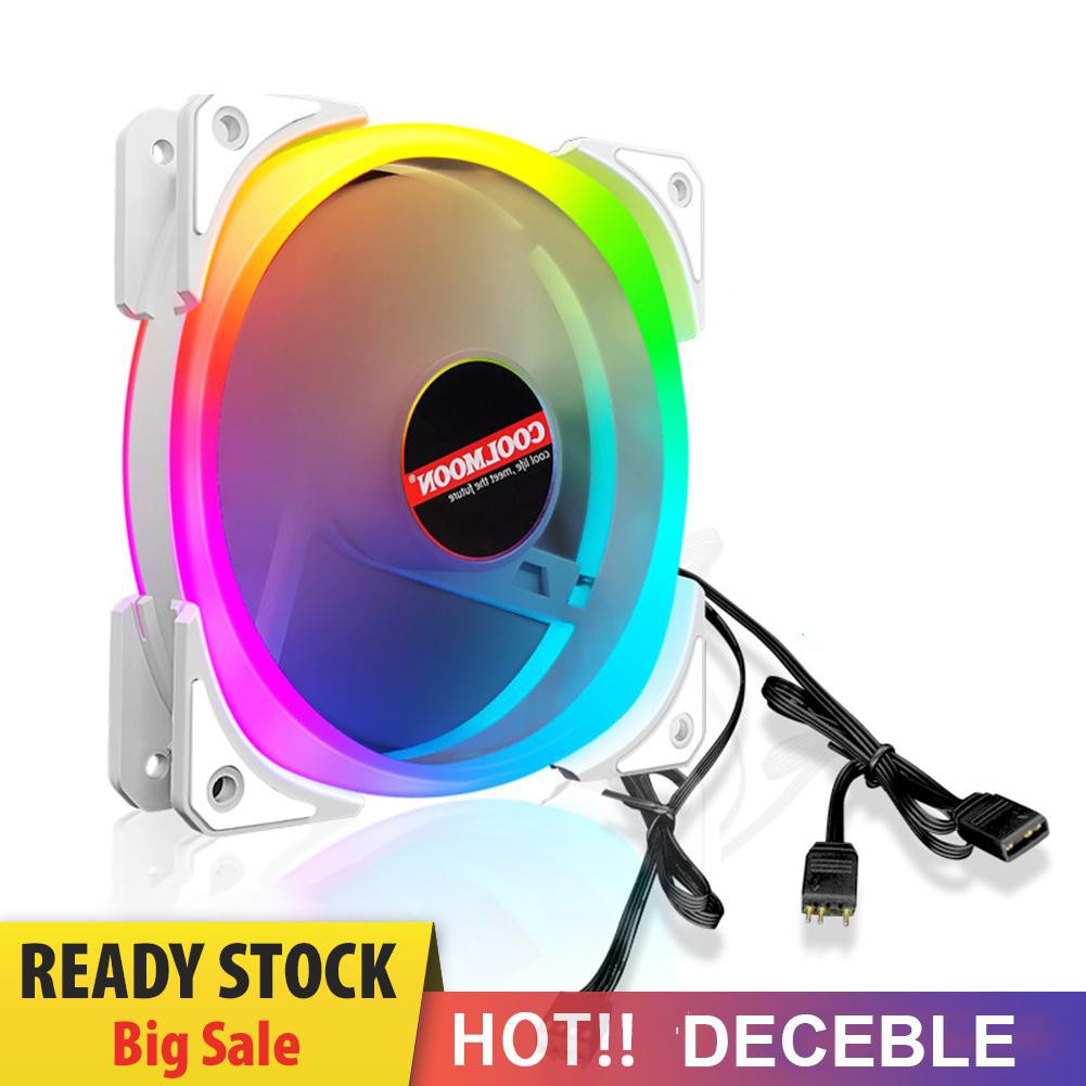 Deceble COOLMOON 12cm Cooling Fan 4Pin PWM 5V 3Pin ARGB PC Case CPU Computer Cooler