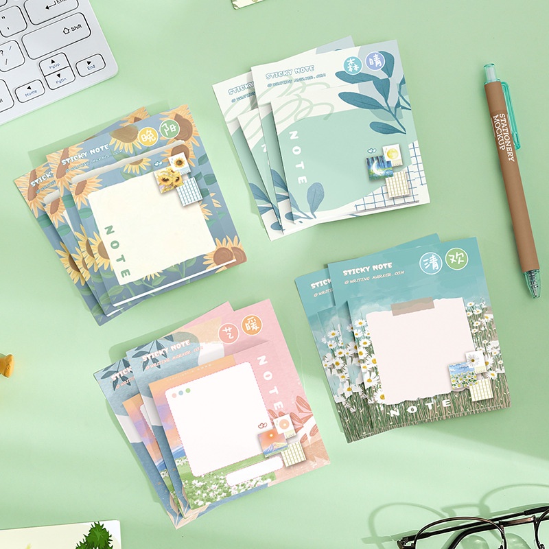 Giấy Dán Ghi Chú Họa Tiết Hoạt Hình Dễ Thương Phong Cách Hàn Quốc