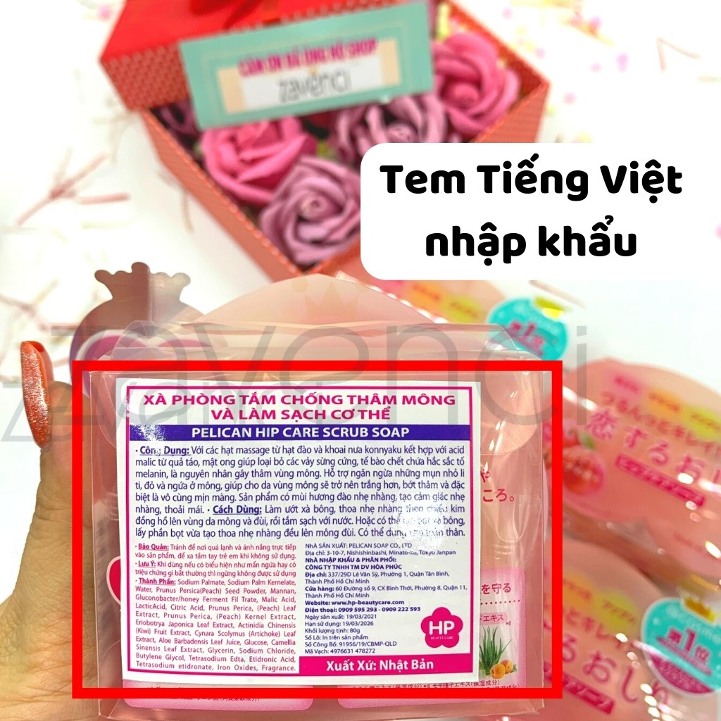 Xà Phòng Pelican Tẩy Da Chết Làm Giảm Mụn Và Thâm Mông (80g)