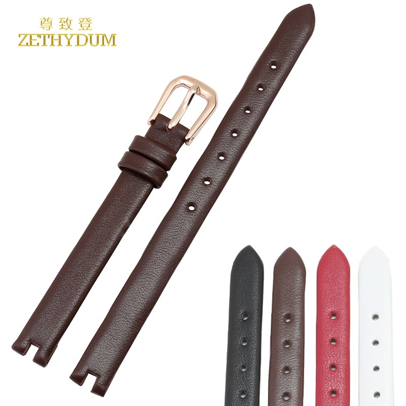 Dây da đồng hồ đeo tay 8mm 10mm 12mm nhiều màu thời trang cho nam và nữ